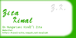 zita kinal business card